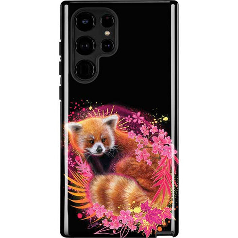 Red Panda with Flowers by Sheena Pike Galaxy Cases